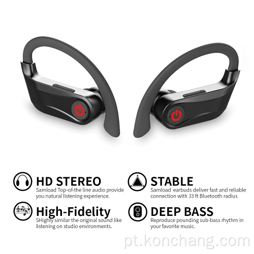 Fones de ouvido LED Bluetooth 5.0 Som estéreo 9D